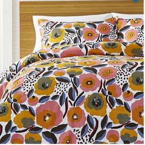 MARIMEKKO - King Comforter Set,Cotton Percale Bedding Shams Rosarium Pink